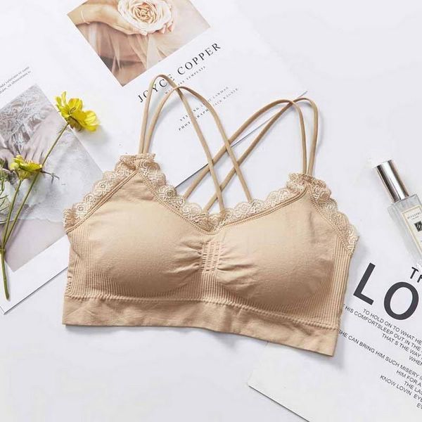 

camisoles & tanks ladies camisole underwear solid color cross bandage vest no steel ring comfortably beautiful back sling, Black;white