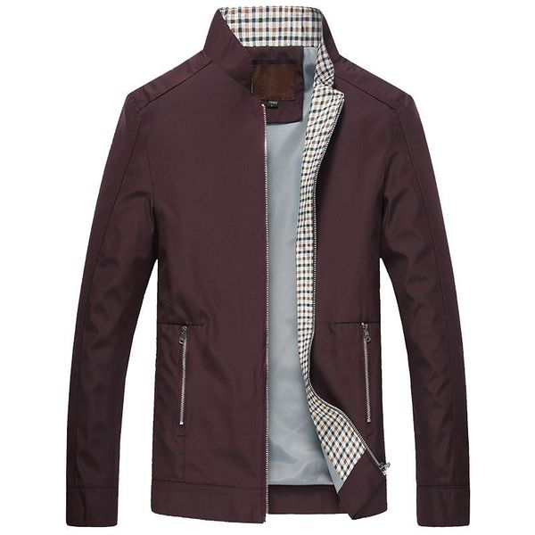 

men's jackets spring autumn stand collar plus size slim zipper pocket drop nice business men jacket coat, Black;brown