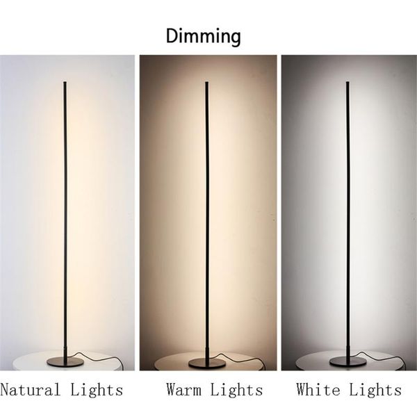 

floor lamps minimalist led lamp dimming lighting standing for living room aluminum indoor decor office wooden lights