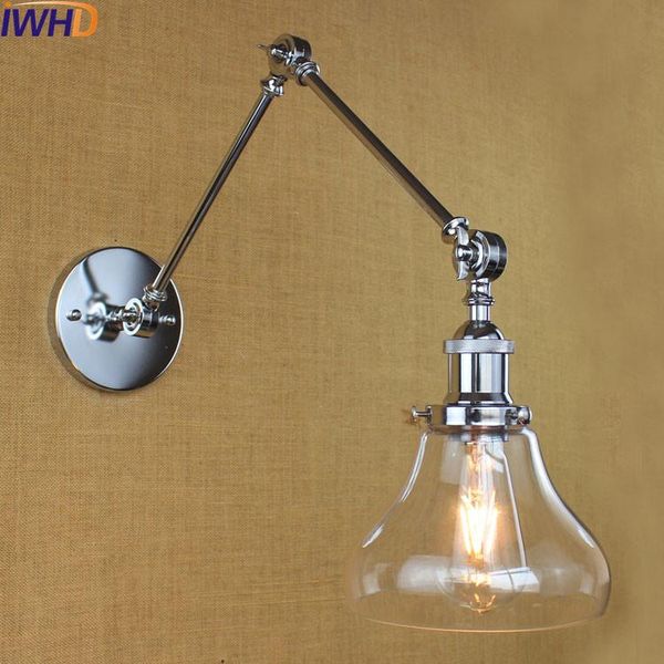 

wall lamp iwhd retro vintage light fixtures bar coffe style loft industrial glass swing long arm sconce lampara pared