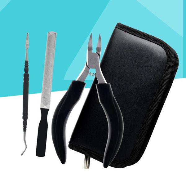 

3pcs stainless steel nail nippers set toenail clippers kit nail file lifter with storage bag