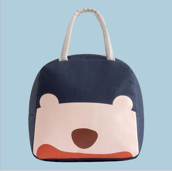 

lunch bag cartoon pattern print handbag large capacity insulated convenience bag for fruit lunch box navy/coffee/orange