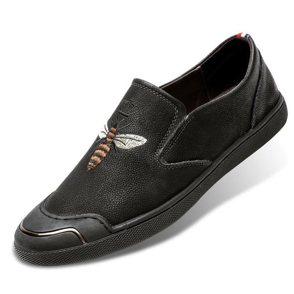 

dress shoes luxury mens formal oxford men genuine leather italian 2021 office shoe, Black