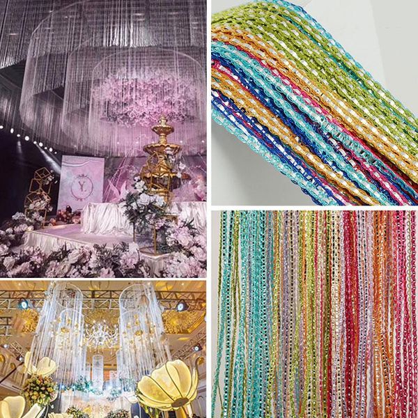 

curtain & drapes home decoration color thread partition thick hanging silk tassel string leather door