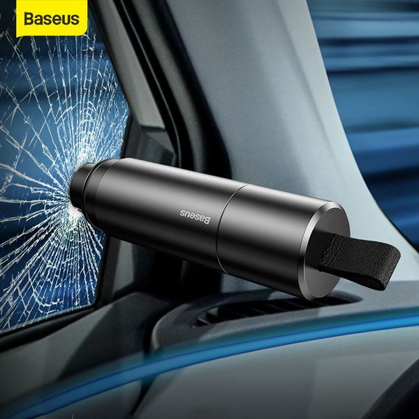 

baseus car mini safety emergency glass breaker window seat belt cutter life-saving escape hammer blade tool