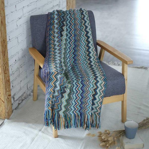 

plain air conditioning travel knitting blanket for bed sofa office home textile decorative throw blankets anti-pilling portable