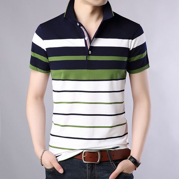 

classic male striped shirt polo cotton new short sleeve arrived 2021 summer plus size m-xxxxxxl jq1g, White;black