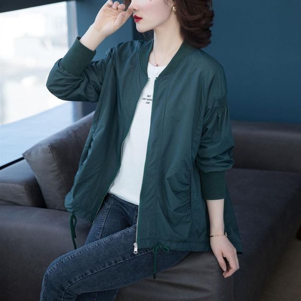 

casual plus size spring autumn trench coats women 2021 baseball collar cardigan fashion front short windbreaker coat female m318, Tan;black