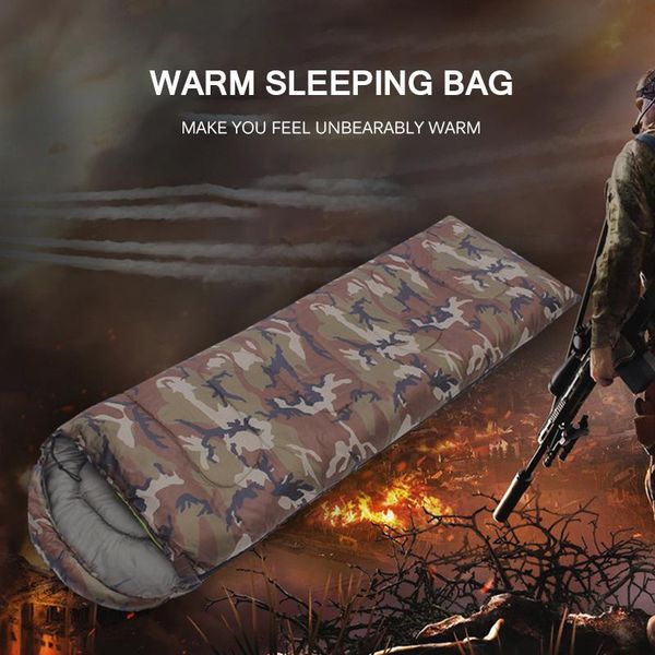 

outdoor camping envelope sleeping bag camouflage splicing sleeping bag can be rug or duvet multi purpose warm accessories