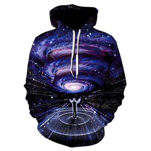 

men's hoodies & sweatshirts purple galaxy space pattern printing 3d hoodie casual fashion universe pullover men and women starry sky sw, Black