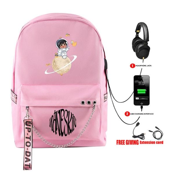 

backpack 2021 arrival quackity 2d print sakura cartoon pattern large capacity student