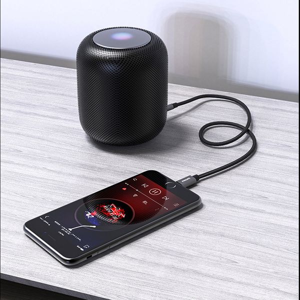 

oem quality car aux audio adapter cable for 3.5mm jack to 8p sound headphone converter audio cable with retail packaging jh-023