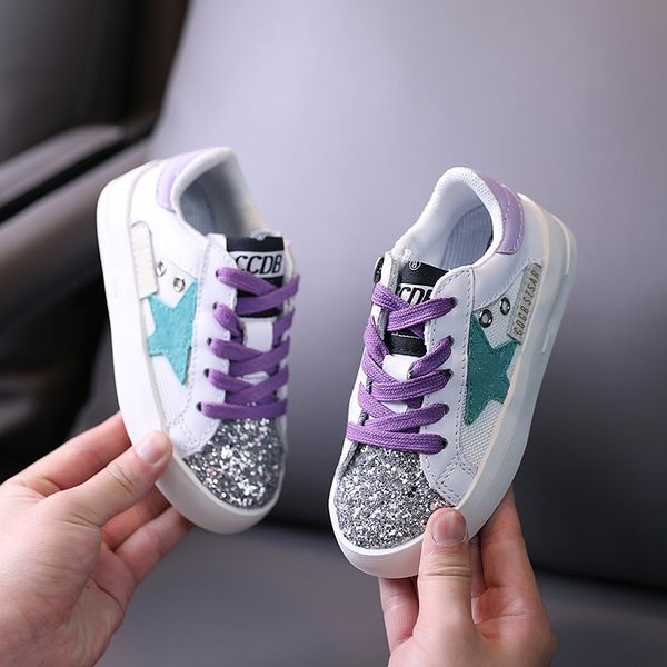 

chidlren's sneakers sequined star sneakers spring 2021 new children's shoes fashion all-match casual shoes for boys and girls 2103, Black
