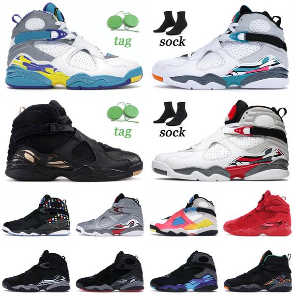 

2022 fashion 8 8s basketball shoes jumpman three peat se white multicolor valentine's day black cement chrome womens mens sneakers trai