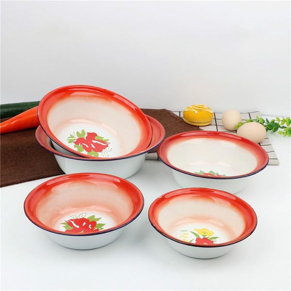 

bowls enamel deep bowl, flat edge multi-purpose bowl