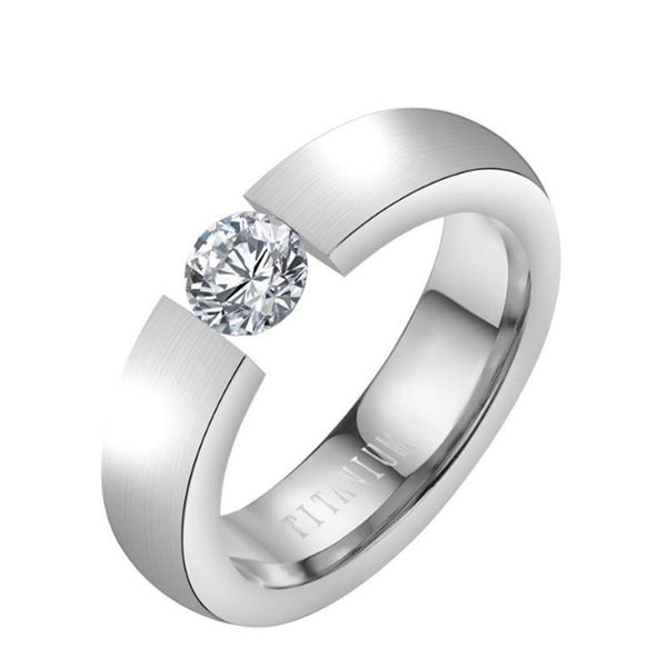 

wedding rings classic white crystal for women bands engagement stainless steel fashion jewelry gifts wholesale, Slivery;golden