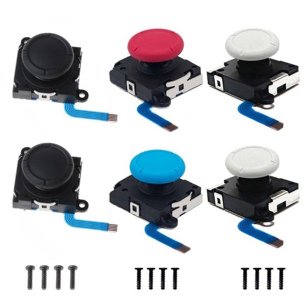 

2pcs 3d rocker joystick analog sensor thumb sticks with 4pcs "y" screws left/right gamepad repair parts kit for switch -co