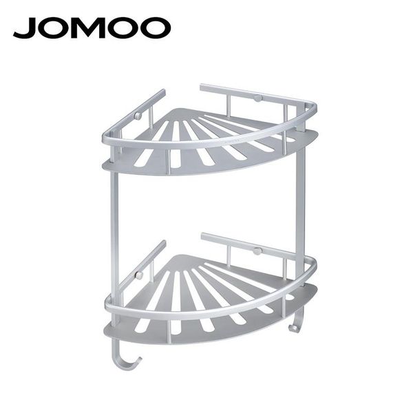

bathroom shelves jomoo anti-rust dual tier with double hooks load bearing easy installation 10yearsquality warranty