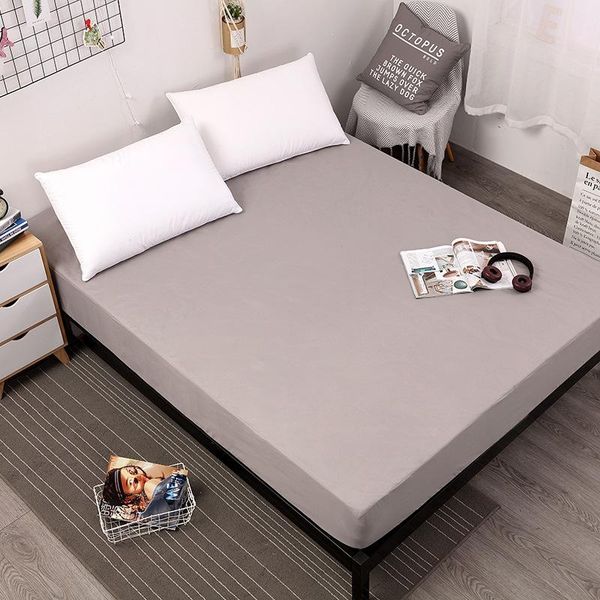 

fitted sheet on elastic band waterproof mattress cover bed sheet with elastic band polyester solid color double queen bed linens