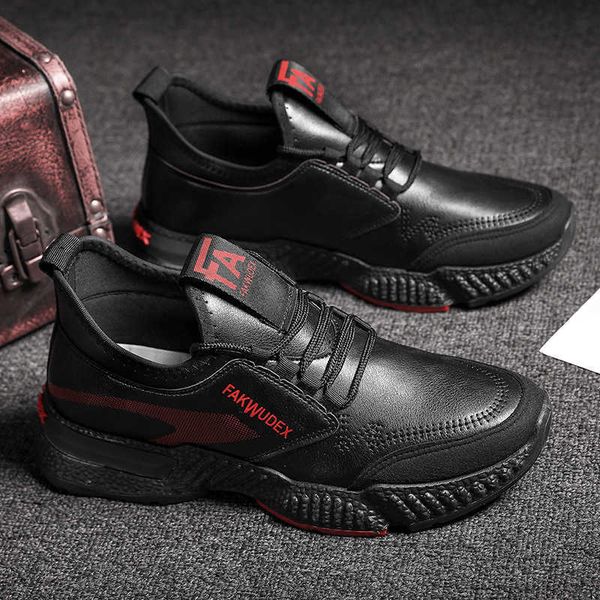 

2021 autumn and winter leather men's sho thickened antiskid pu sports casual psh