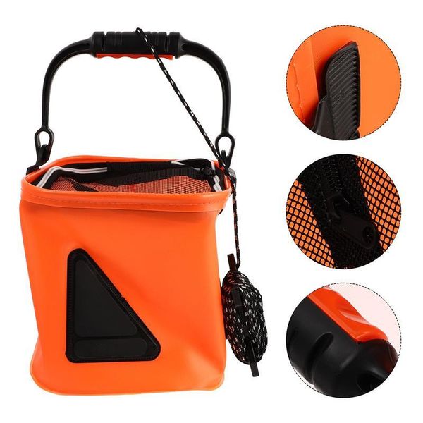 

fishing accessories portable pail collapsible bucket water for camping