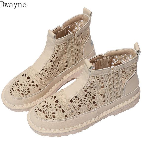 

boots literary simple woven short tube sandals casual and bare breathable soft bottom shoes summer flat mesh women, Black