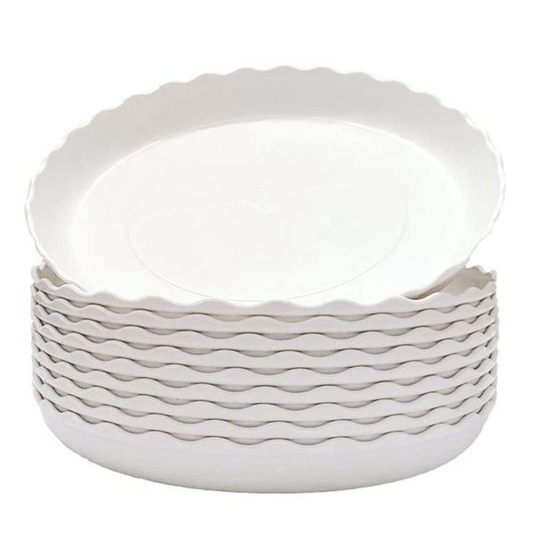 

planters & pots 20 pcs wave plant saucer flower pot drip trays/durable heavy duty white tray for indoor and outdoor 19.5cm