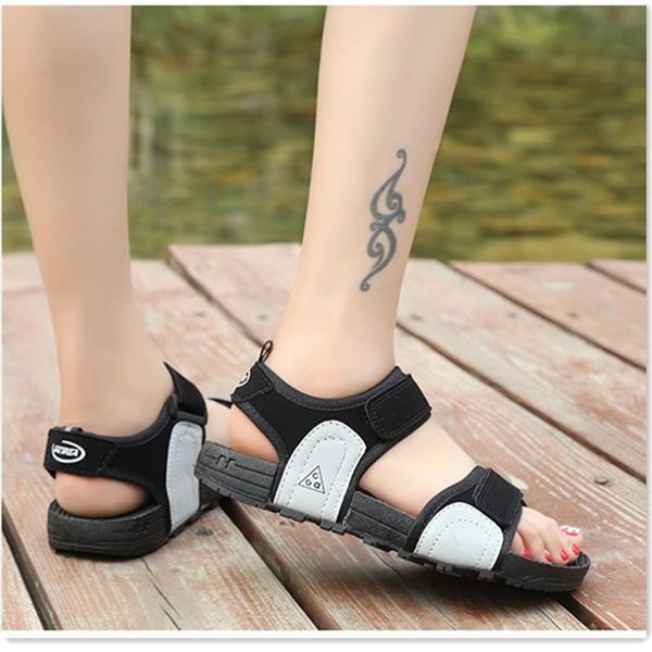 

soft bottom sandals for beach shoes for summer hook loop nonslip sandal, Black