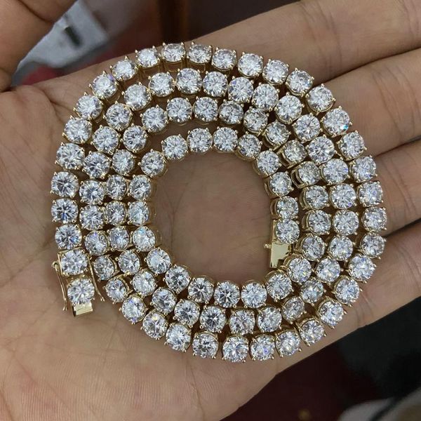 

chains meisidian vvs1 d 5mm moissanite diamond jewelry 925 sterling silver 9in 18in tennis chain necklace