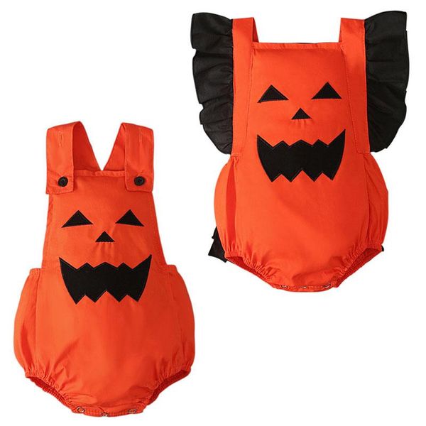 

kids rompers girls boys halloween pumpkin romper infant toddler ruffle sleeve jumpsuits summer fashion baby climbing clothes, Blue