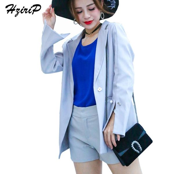 

women's suits & blazers hzirip office lady beading full flare sleeves ladies 2021 autumn solid color hidden breasted notched jackets, White;black