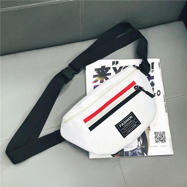 

waist bags fashion women men bag female fanny pack ladies waterproof black white red nylon belt phone money chest purse 529