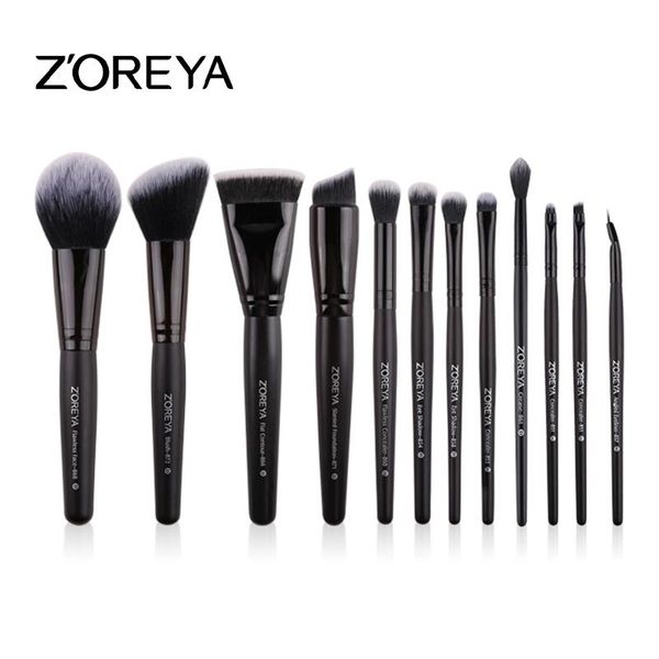 

makeup brushes zoreya luxury black pro set face cosmetic foundation powder blusher eyeshadow make up brush tool maquillage femme