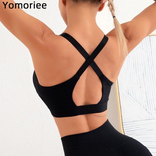 

women crisscross bra sport vest yoga underwear back crop push up naked-feel fabric running female gym fitness top, White;black
