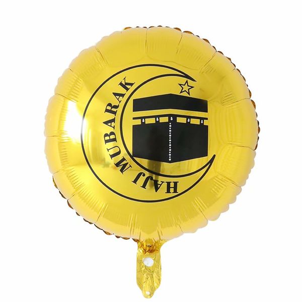 18 Zeche Gold Eid Mubarak Folienballons Purple Hajj Mubarak Dekorationen Heliumballon Ramadan Kareem Eid Al-Fitr Supplies