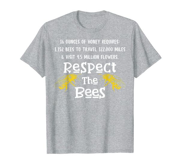 

respect the bees gift for honey beekeper bee t-shirt, White;black
