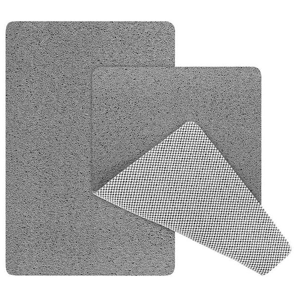 

bath mats shower mat bathtub mat,2 pack,24 x 16 inch, non-slip with drain, quick drying pvc loofah