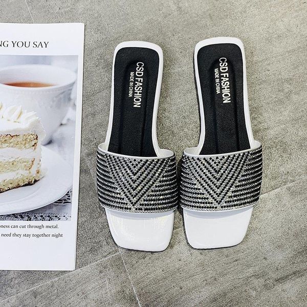 

flat-bottomed open-toe non-slip slippers for women summer 2021, Black