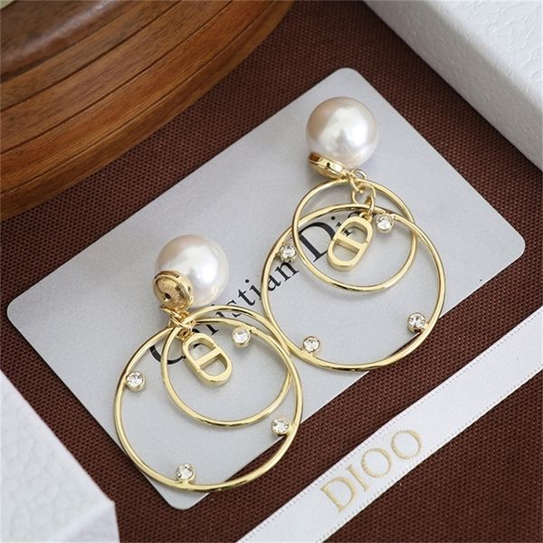 

86% off factory shopfamily female new red big circle gold pearl, Golden
