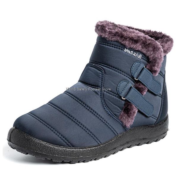 

boots 2021 women snow big size 36-43 warm plush high ankle short female winter casual shoes, Black
