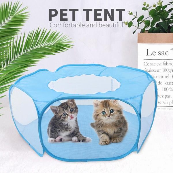

kennels & pens guinea pig cage open tent small animals breathable portable exercise fence pet playpen outdoor/indoor yard transparent