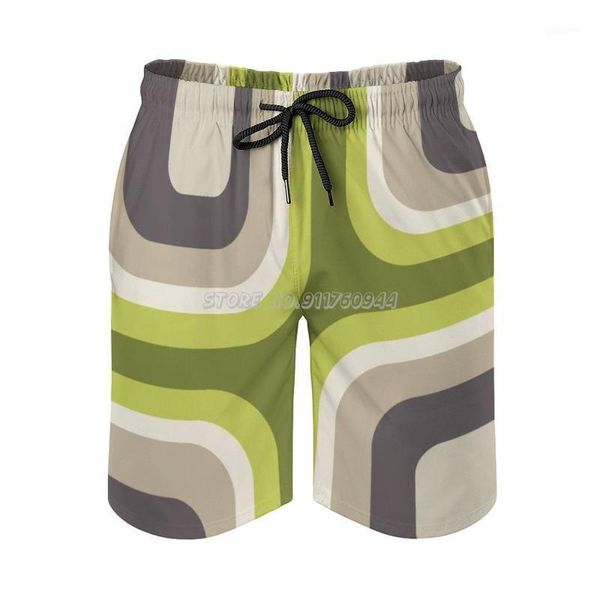 

men's shorts mid century square-green surfing beach boardshorts patchwork surf swim short pants mod mode, White;black