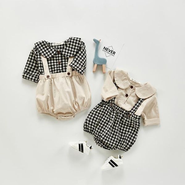 

clothing sets autumn baby girls and boys shirt overall pants optional, White