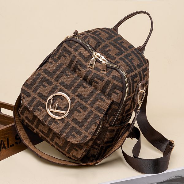 

letter backpack large capacity 2021 new women's bag fashion canvas backpack