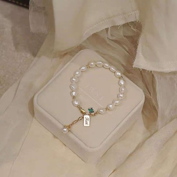 

korean version gentle french pearl bracelet women's indifference, Black