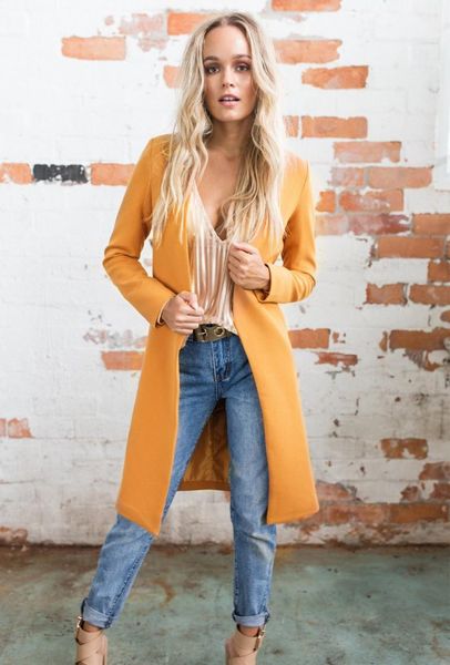 

women's trench coats fashion autumn and winter warm with woolen cloth, Tan;black