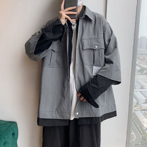 

2021 new blazers of single-man garments breasted long sleeves youth bomber jacket homme streetwear outerwear large m-5xl cany, Black;brown