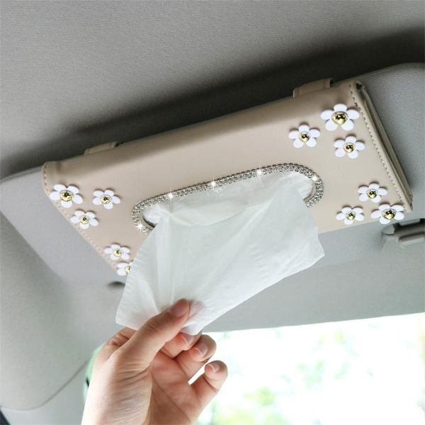 

car organizer napkin little daisy sparkling bling tissue box mask holder case