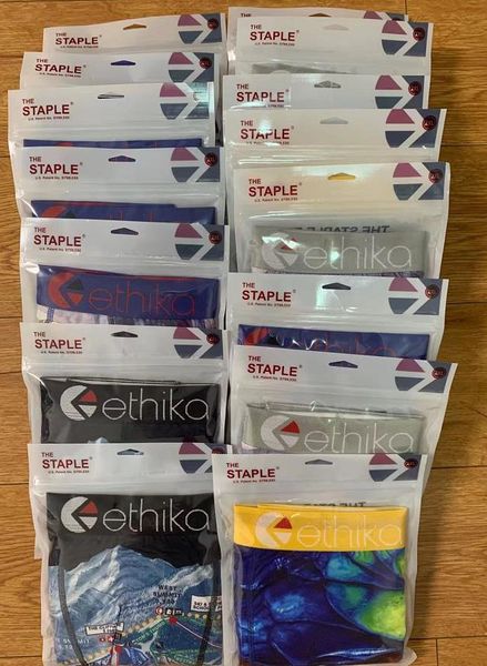 

ethika men boxers underpants promotion random styles beach shorts swim trunks underwear sports hip hop street briefs knickers quick dry mult, Black;white