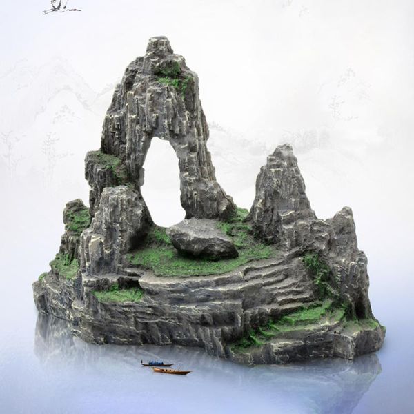 

decorations 1 pcs aquarium stone decoration creative resin simulation landscape mountain fish tank accessories